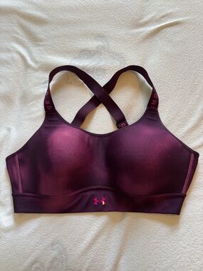Make offer! Under Armour Purple X back sports bra with Pink Logo Size Large